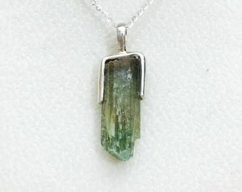 Bicolor Tourmaline Pendant: Handmade Sterling Silver October Birthstone Necklace