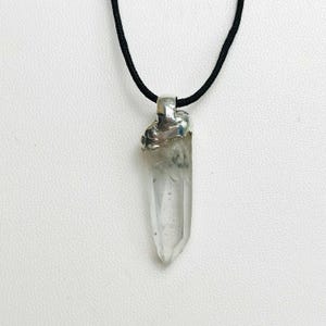Clear quartz crystal necklace- simple raw Clear quartz necklace- Clear quartz crystal- birthday of April- gift for her