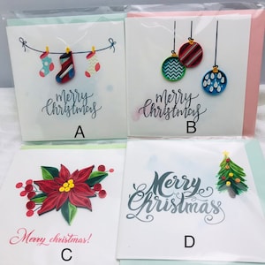 Quilling Weihnachtskarten mit Briefumschlägen - Handgemachte Papierkarte - Quilling Karte