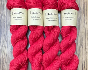 Red 100% Cotton Reclaimed Recycled Yarn Sport Weight