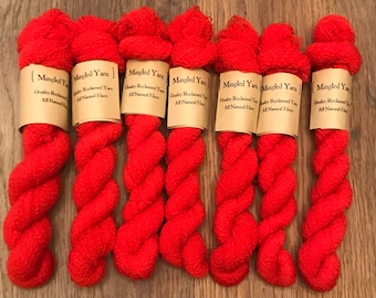 Red 100% Wool Reclaimed Recycled Yarn Lace Weight