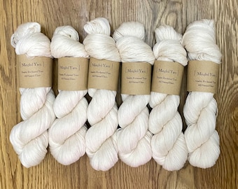 White 100% Wool Reclaimed Recycled Yarn Fingering Weight