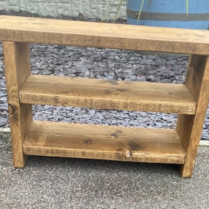 Rustic Scaffold Board Shoe Bench – Handmade Wooden Hallway Bench with Shoe Storage – Bespoke UK Made Furniture – 7 Wax Finishes