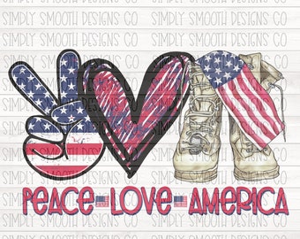Download Peace Love America Etsy