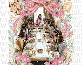 L'ultima cena, floreale, Gesù png download originale designer