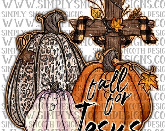 Tier Leoparddruck Kürbisse fallen für Jesus png download original designer