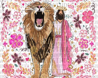 lion of Judah, floral png, viral png download, religious, faith png download, church, Jesus png download