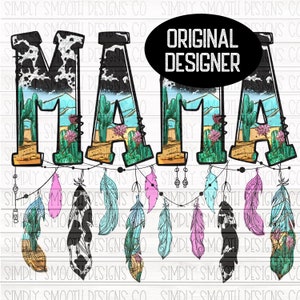 Mama cactus vaca print boho png descargar