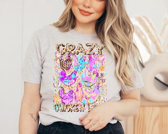 Crazy Chicken Lady, viral png download, funny, floral png download, rooster png download
