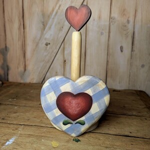 Accessorio Cucina Legno, porta scottex con casette dipinto a mano