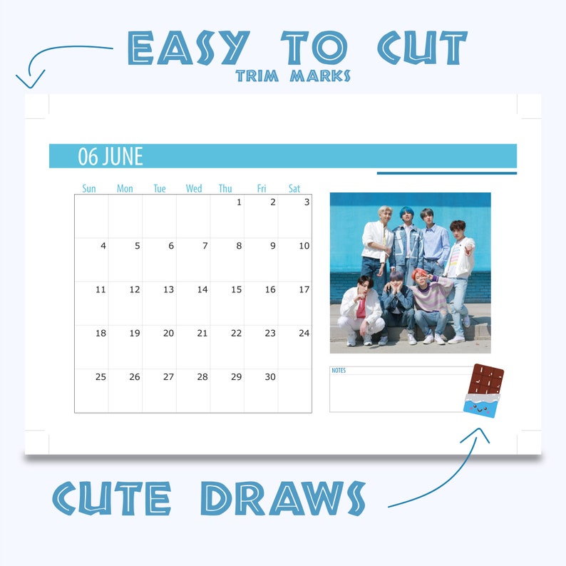 BTS k-pop Desk Calendar printable/Planner 2021 DYNAMITE | Etsy