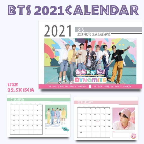pics Bts Calendar 2021 January bts k pop desk calendar printable planner 2021 dynamite christmas gift k pop