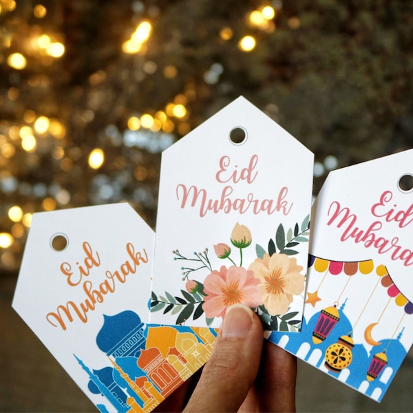 Ramadan and Eid Gift Tags - Set of 9 | Eid Mubarak Tags | Ramadan Mubarak Tags | Ramadan Kareem Tags | Ramadan Eid Decoration and Gifts