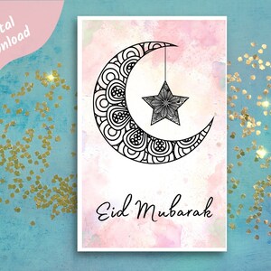 Printable Eid Card | Digital Eid Card | Eid Digital Download | Beautiful Eid Mubarak Card