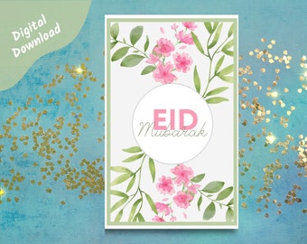 Printable Eid Card | Digital Eid Card | Eid Digital Download | Beautiful Eid Mubarak Card