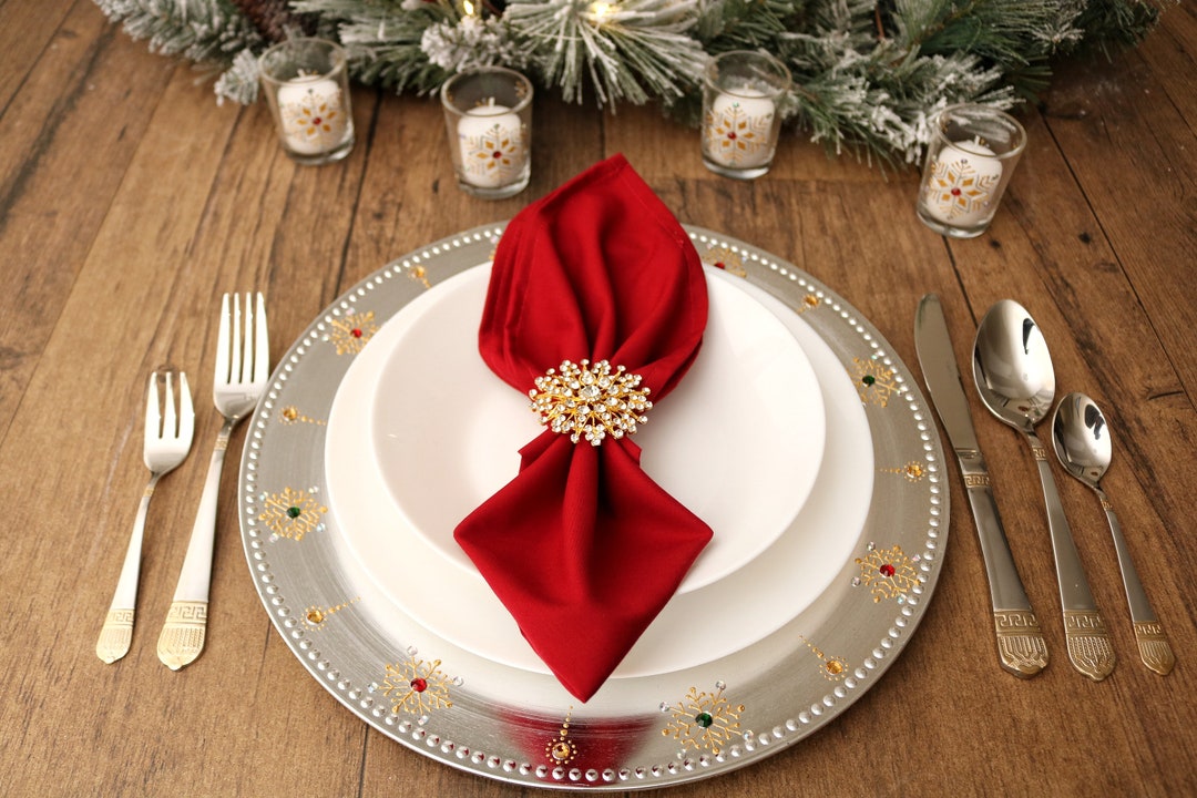 Silver Charger Plate Holiday Charger Plate Silver Festive Etsy