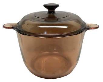 Corning VISION Ware Amber 3.5 L Stock Pot with Lid  Made in France