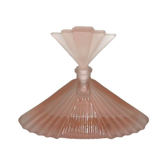 Silvestri Perfume Bottle Pink Satin Frosted Glass 