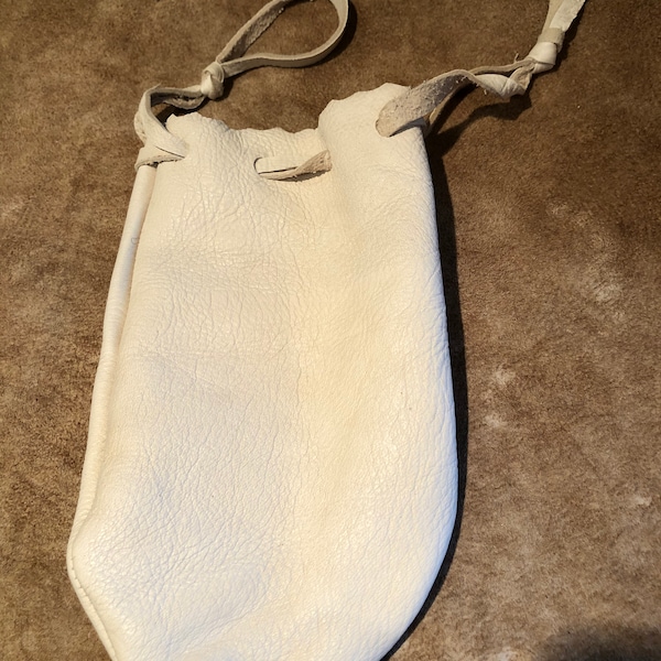 Sac possible en peau de cerf blanc, sac à médicaments, pochette de ceinture