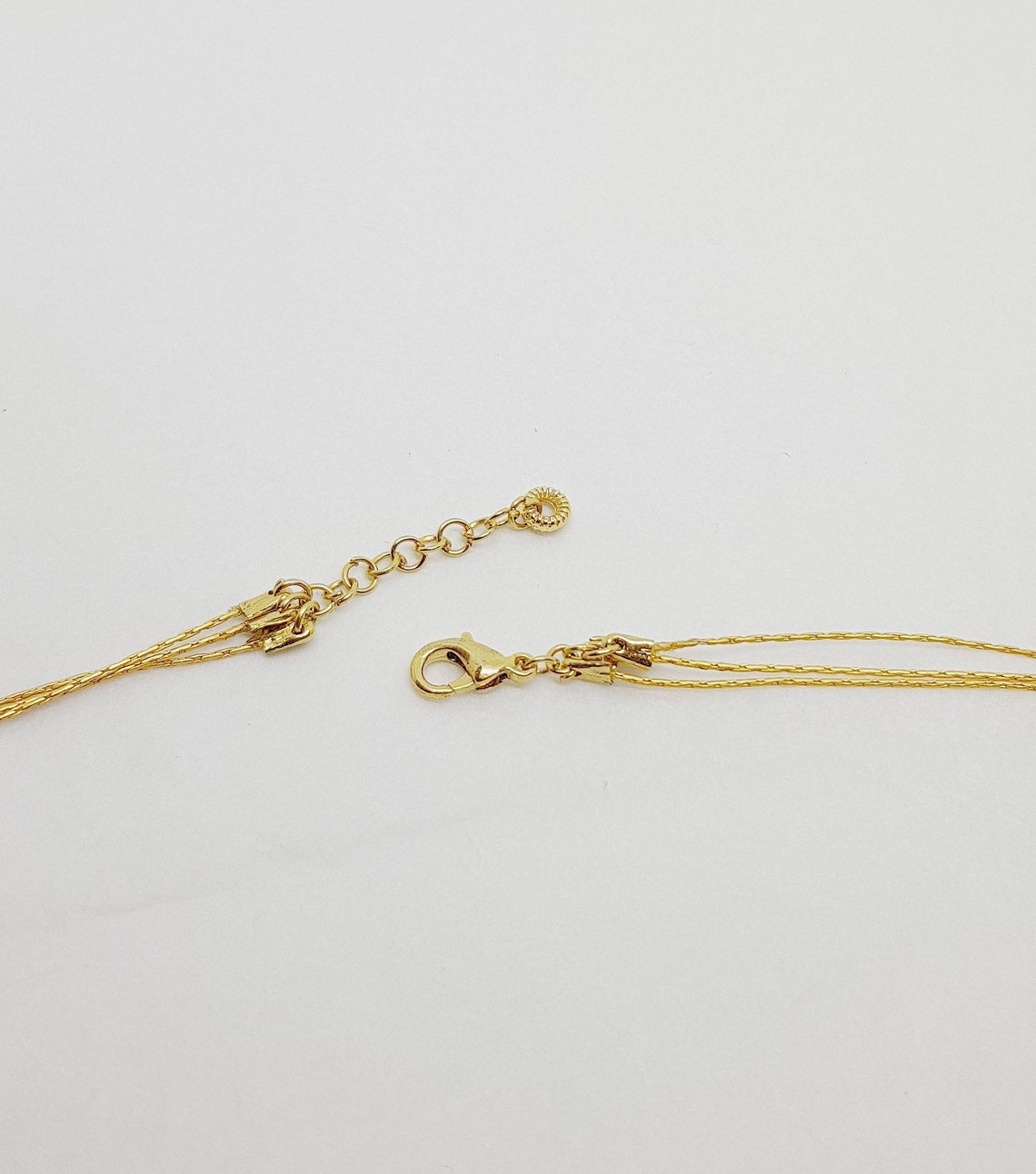 Gold Plated Triple Chain Necklace Etsy UK