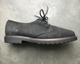 Vintage zwart nubuck leren derby schoenen maat 36,5