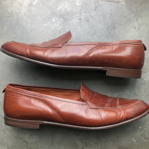 Bruin leren vintage loafers maat 43 - image 5