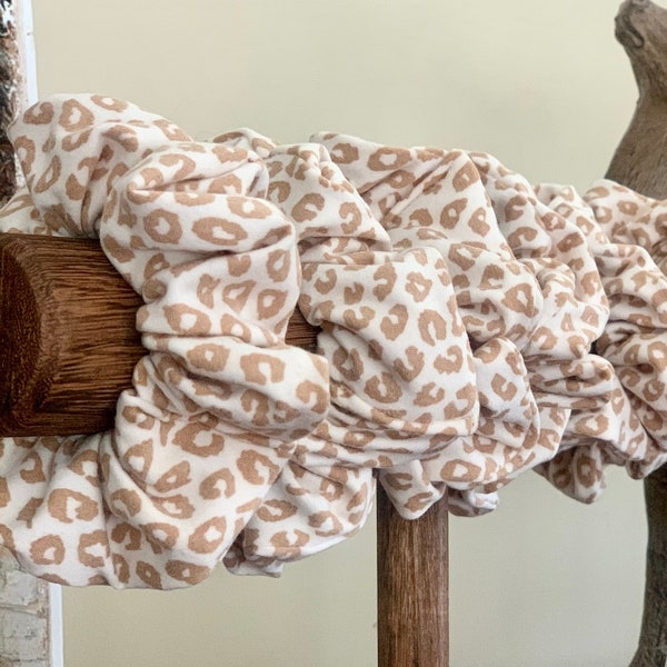 Tan Leopard Print Scrunchies | Handmade | Soft Scrunchies