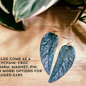 Cebu Blue Pothos, Blue Green Watercolor-Style, Rare Houseplant Earrings, Fridge Magnet, Gold Keychain, Plant Pin, Wall Hanging