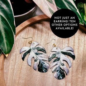 Monstera Albo Watercolor-Style Gift: Hypoallergenic Statement Jewelry, Rare Trendy Houseplant, Magnet, Keychain, Plant Pin, Wall Hanging