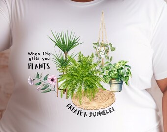 Cute Plant Quote T-Shirt, Houseplant Lover Boho Style, Botanical Garden Gift, Unisex Gardener Apparel, Soft Herbal Tee