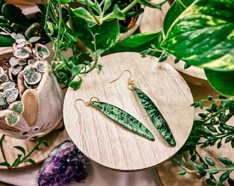 Pendientes estilo acuarela de Sansevieria Zeylanica, planta de interior botánica rara, ideas de regalo boho, herbología, botánica, adicto a las plantas