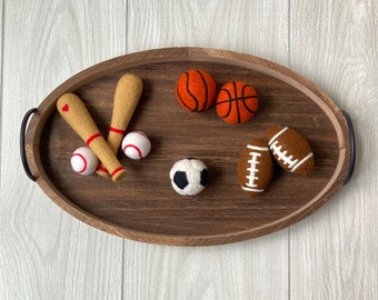 RTS! Newborn Felted sport props, Felted stuffies, Newborn photographs props,felt soccer ball,baseball bat and ball, football, basketball