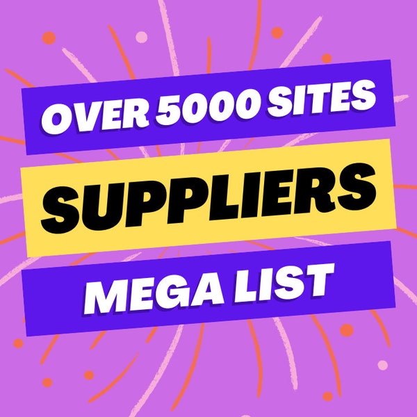 5,000 Contact List Of Supplier Websites Pack - Wholesalers / Suppliers / Dropshippers - Start A New Selling Career - Build A New Business