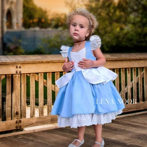 cotton Cinderella twirl dress - short cinderella princess costume - summer princess dress for girls - disneyland disney outfit - playful