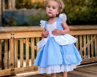 cotton Cinderella twirl dress - short cinderella princess costume - summer princess dress for girls - disneyland disney outfit - playful