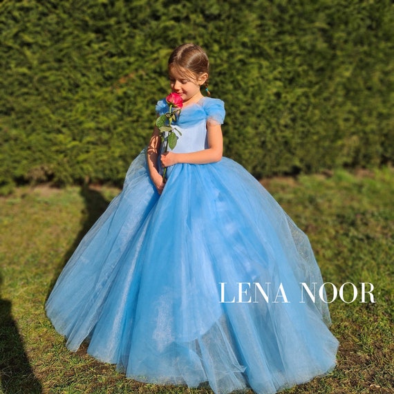 Cute Ice Blue Off Shoulder Princess Evening Gown Baby Cinderella Dress With  Shinning Tulle And Flower Accents Perfect For Weddings, Pageants, And  Special Occasions CHA2292 From Henryr, $34.17 | DHgate.Com