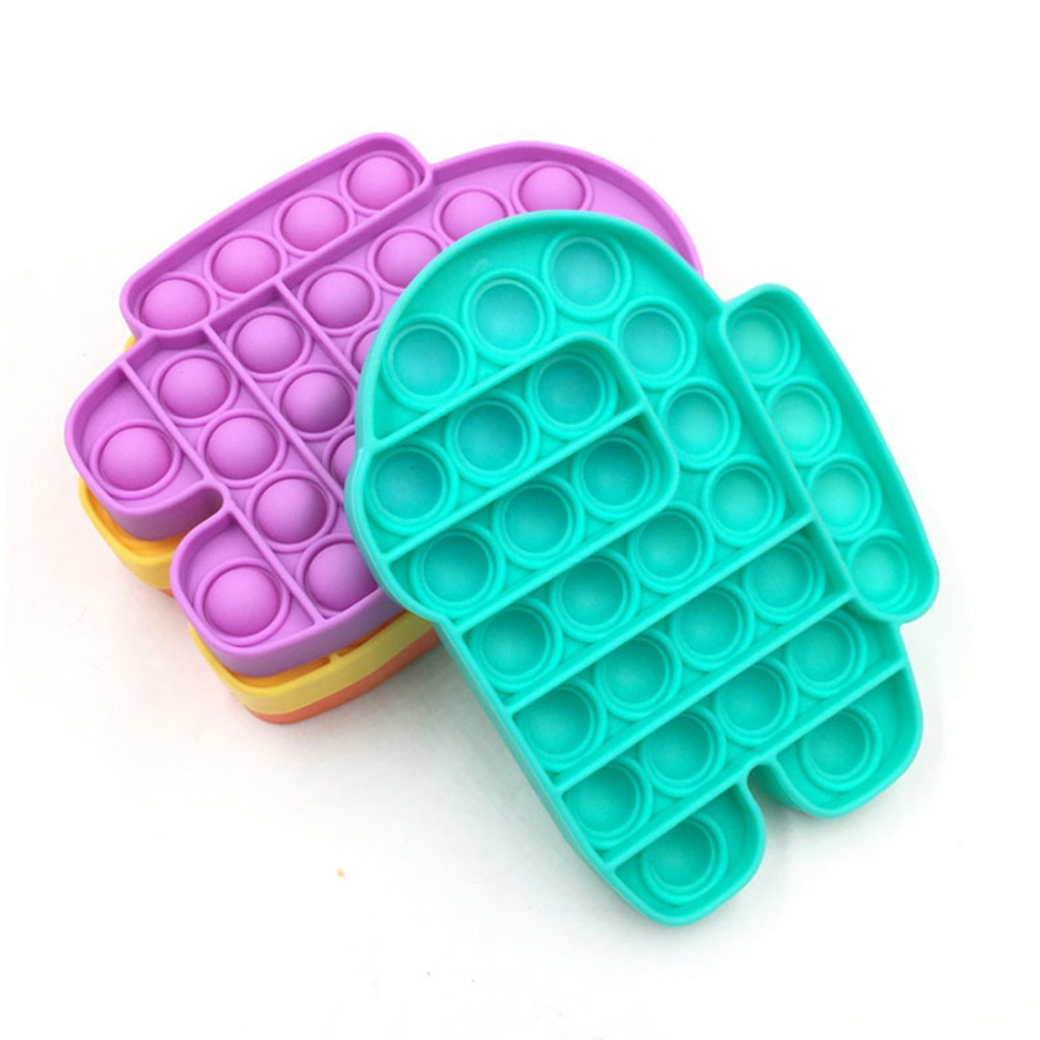 Pop It Fidget Toy Among Us / POP IT 'Among Us' Shape Simple Dimple Sensory Fidget Board