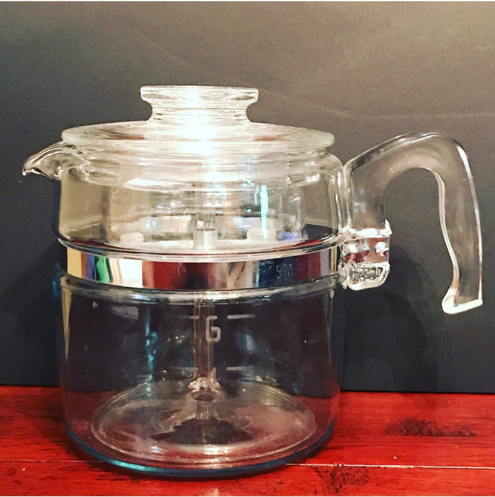 VINTAGE 70S Pyrex glass coffee percolator 6 cups made in the Etsy
