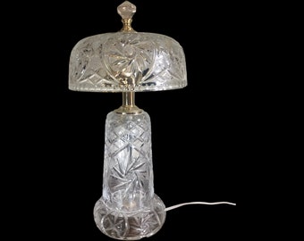 Vintage Pinwheel Crystal Lamp