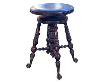 Antique Swivel Adjustable Piano Stool,Made by Piano Stool by Thomas Organ Company