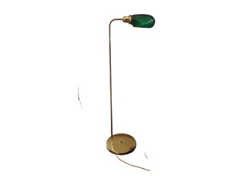 70s Mid Century Modern MCM Green Shade Clam Shell Floor Lamp, Vintage MCM Reading Floor Lamp, 1970 MCM Floor Lamp, 70s Light