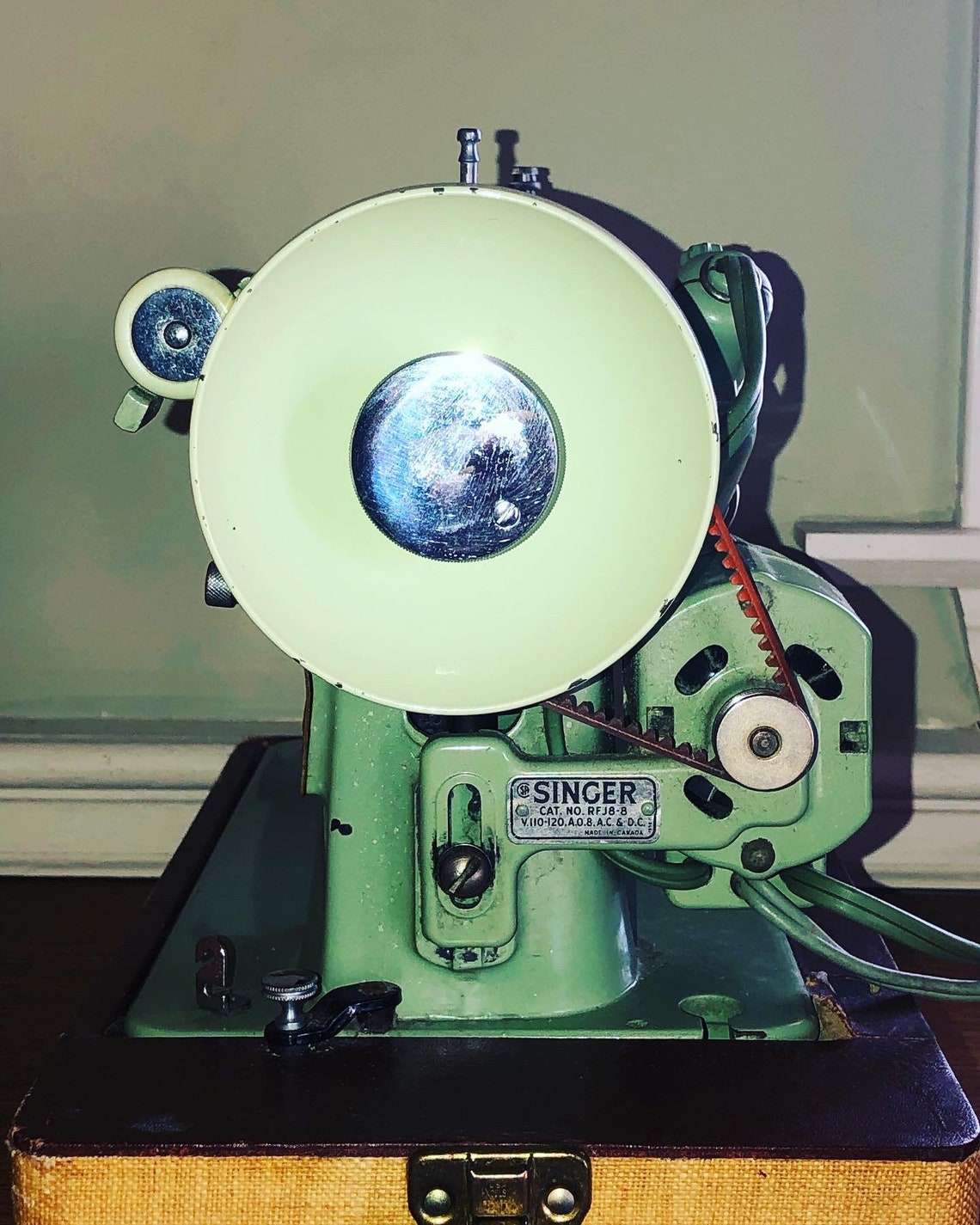 Green Singer Sewing Machine Model RFJ88 1950s Portable Etsy