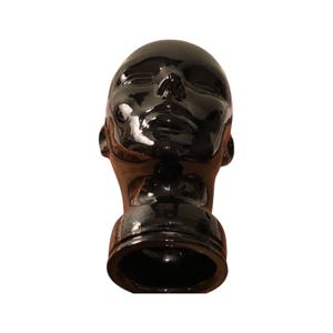 Vintage Glass Head, Black Glass Mannequin Head, Mannequin, Hat Stand, Wig Stand, Mid Century, Oddities, Curiosities, Avant Garde