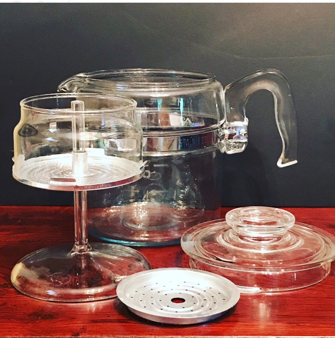 VINTAGE 70S Pyrex Glass Coffee Percolator 6 Cups Made in the Etsy UK