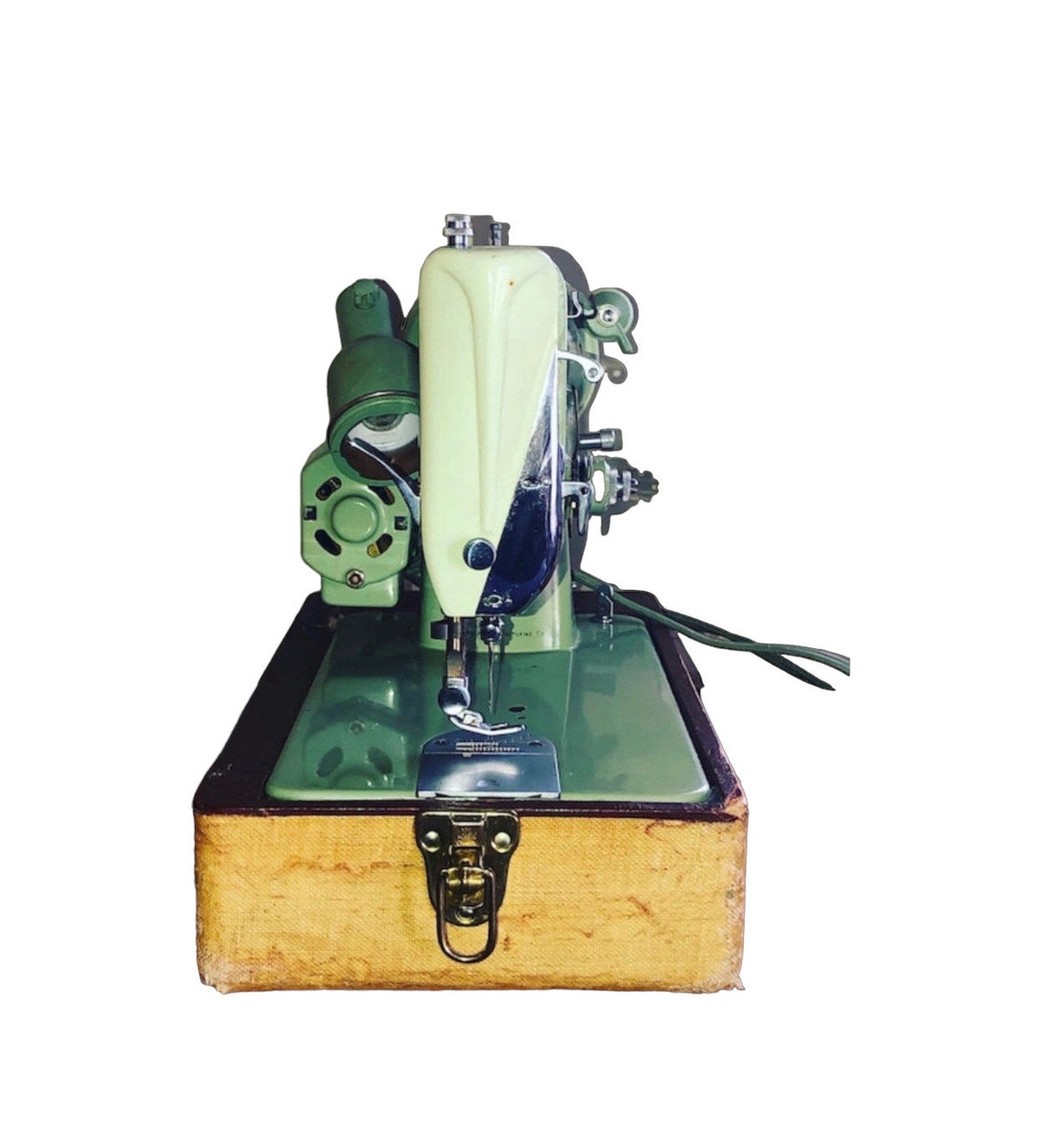 Green Singer Sewing Machine Model RFJ88 1950s Portable Etsy