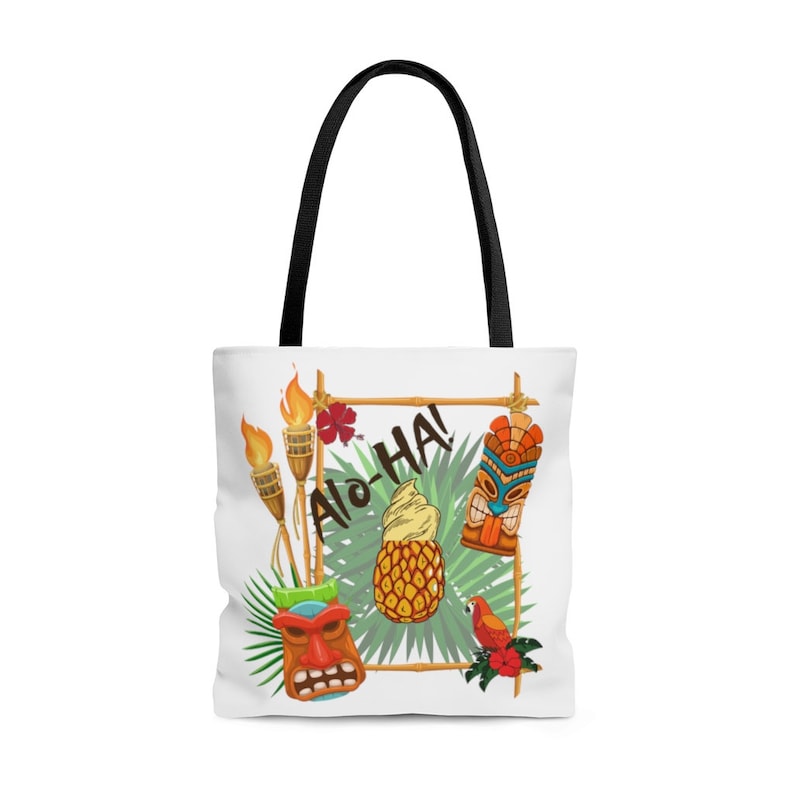 Disney Inspired Tropical Tiki Gift 3 Sizes Available Machine Washable Tiki Room Canvas Tote Bags /& Purses
