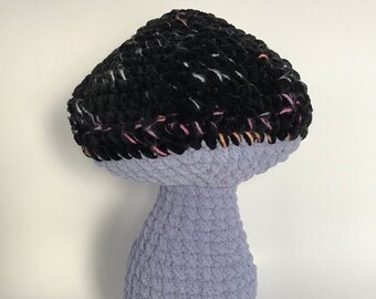 Handmade "Midnight Pixie Dust" Mushroom Crochet Plush