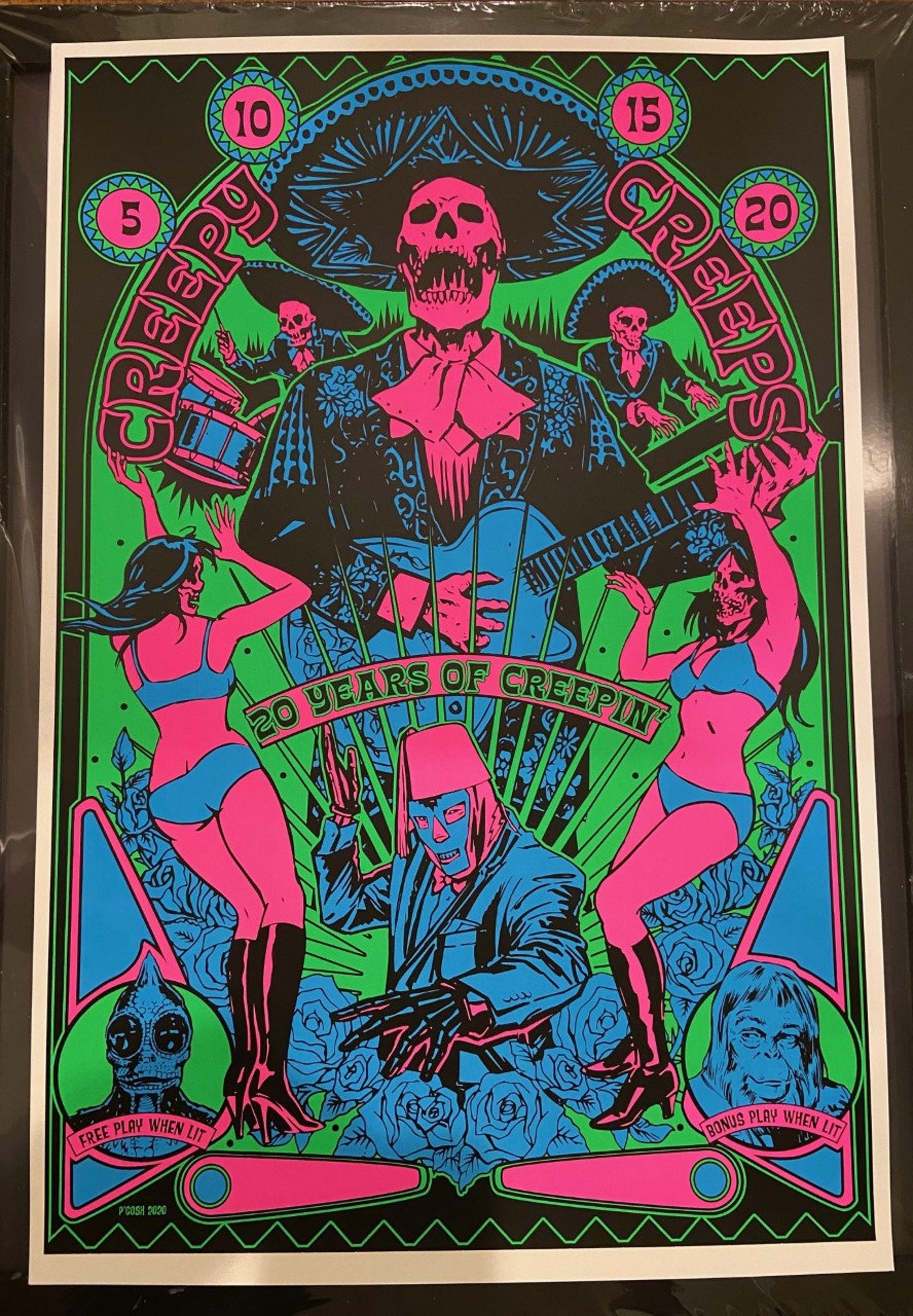 The Creepy Creeps 20yr Anniversary Black Light Poster artwork | Etsy