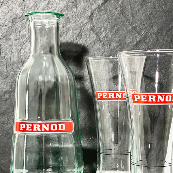 Pernod Set Karaffe 2St. Gläser Wasserkaraffe Anisette Frankreich