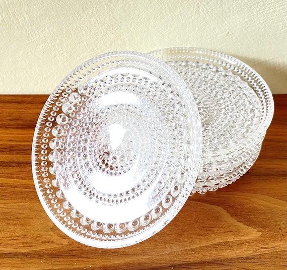 Set of 4 Coasters Kastehelmi Tauperle From Oiva Toikka Nuutajärvi